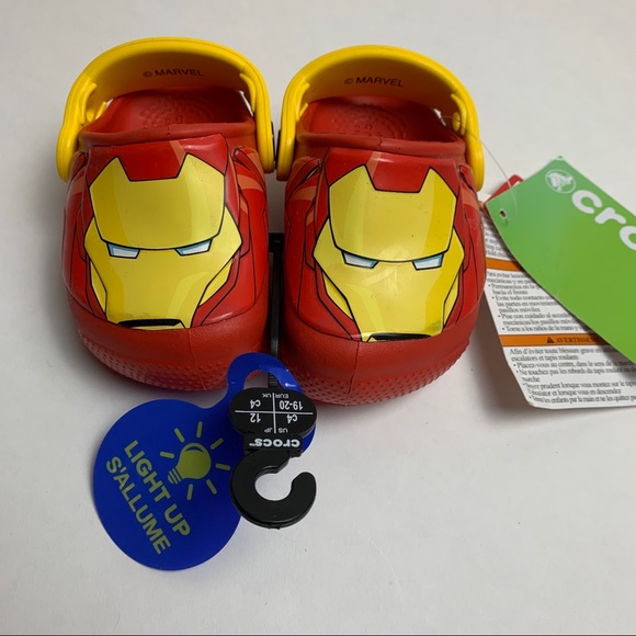 crocs iron man light up